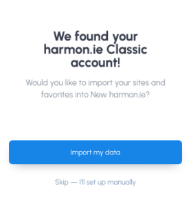 Import your data from harmonie Classic to New harmonie