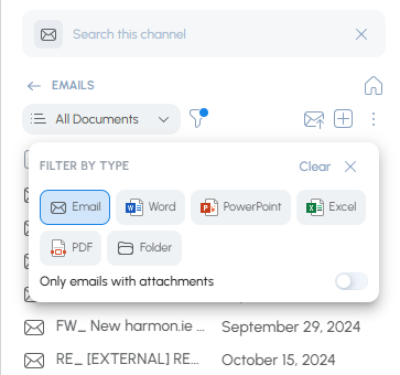 Filter location by file type using New harmon.ie