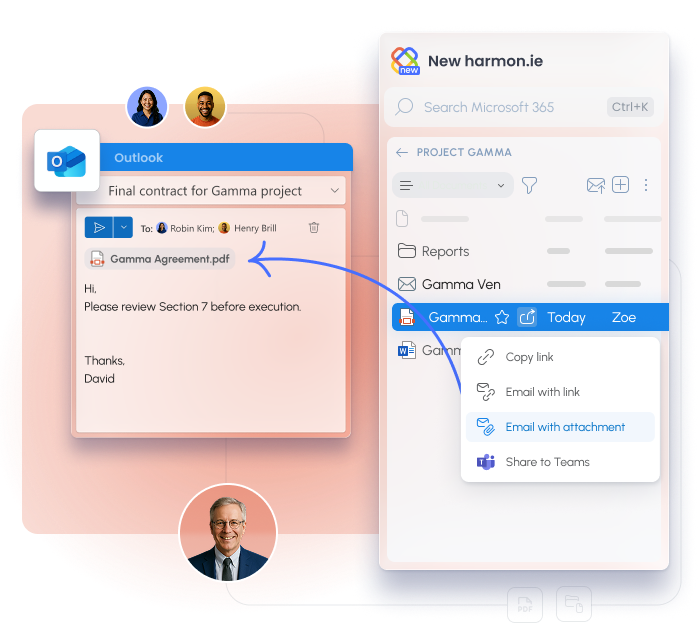 Attach ShaerPoint file to email - harmon.ie