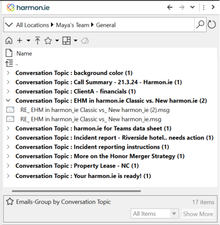 Grouping emails by Conversation Topic