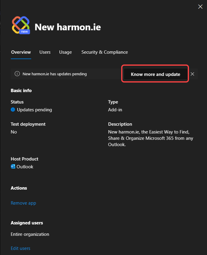 Click 'Know more and update'
