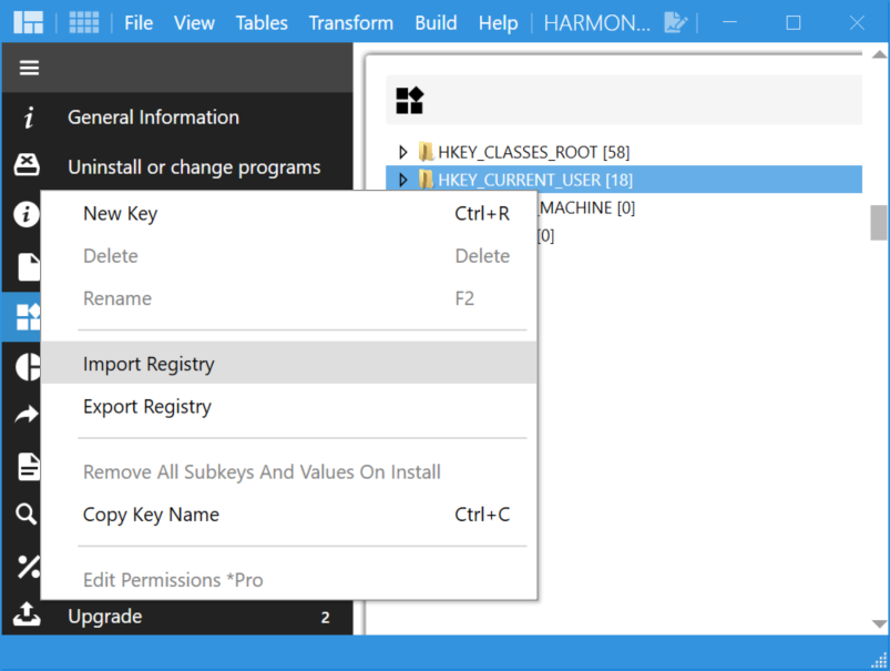 Import registry