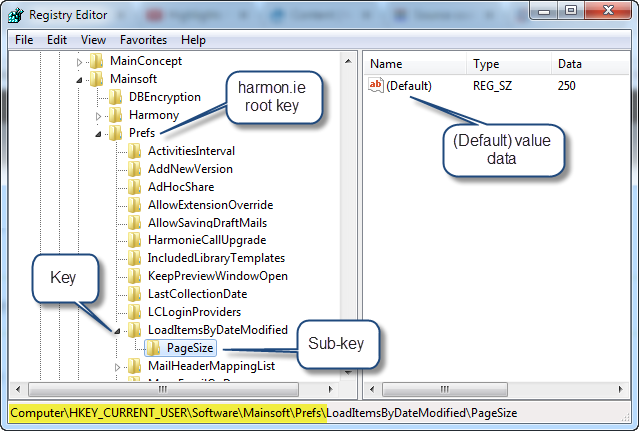 harmon.ie registry keys sample