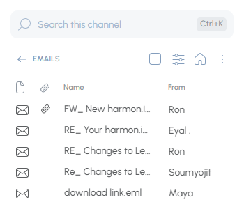 harmon.ie's Email view