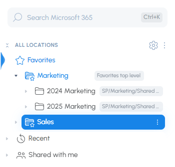 Organize your favorites into folders with harmonie