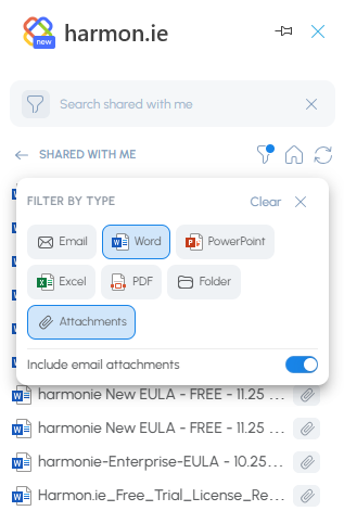 Filter the Shared with me view Filter the Shared with me view