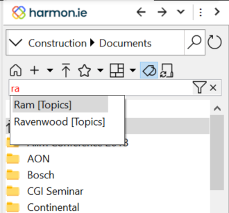 Click Filter by Tags and start typing a term